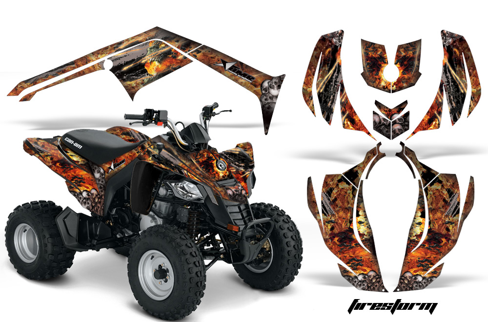 Can-Am Bombardier DS450 Graphics Kit FIRESTORM BLK